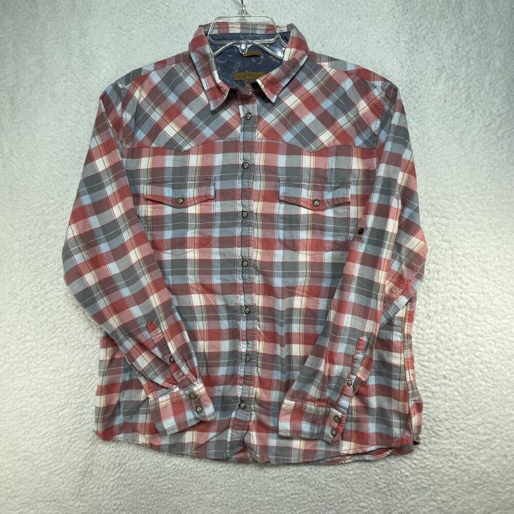 Jachs Girlfriend Bea XL Long Sleeve Flannel Shirt With Pearl Snaps And Pockets